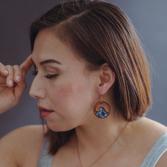 Abalone Wave Earrings