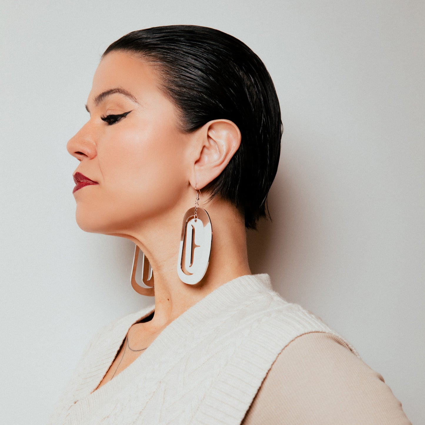 14k gold luxury formline indigenous statement earring.