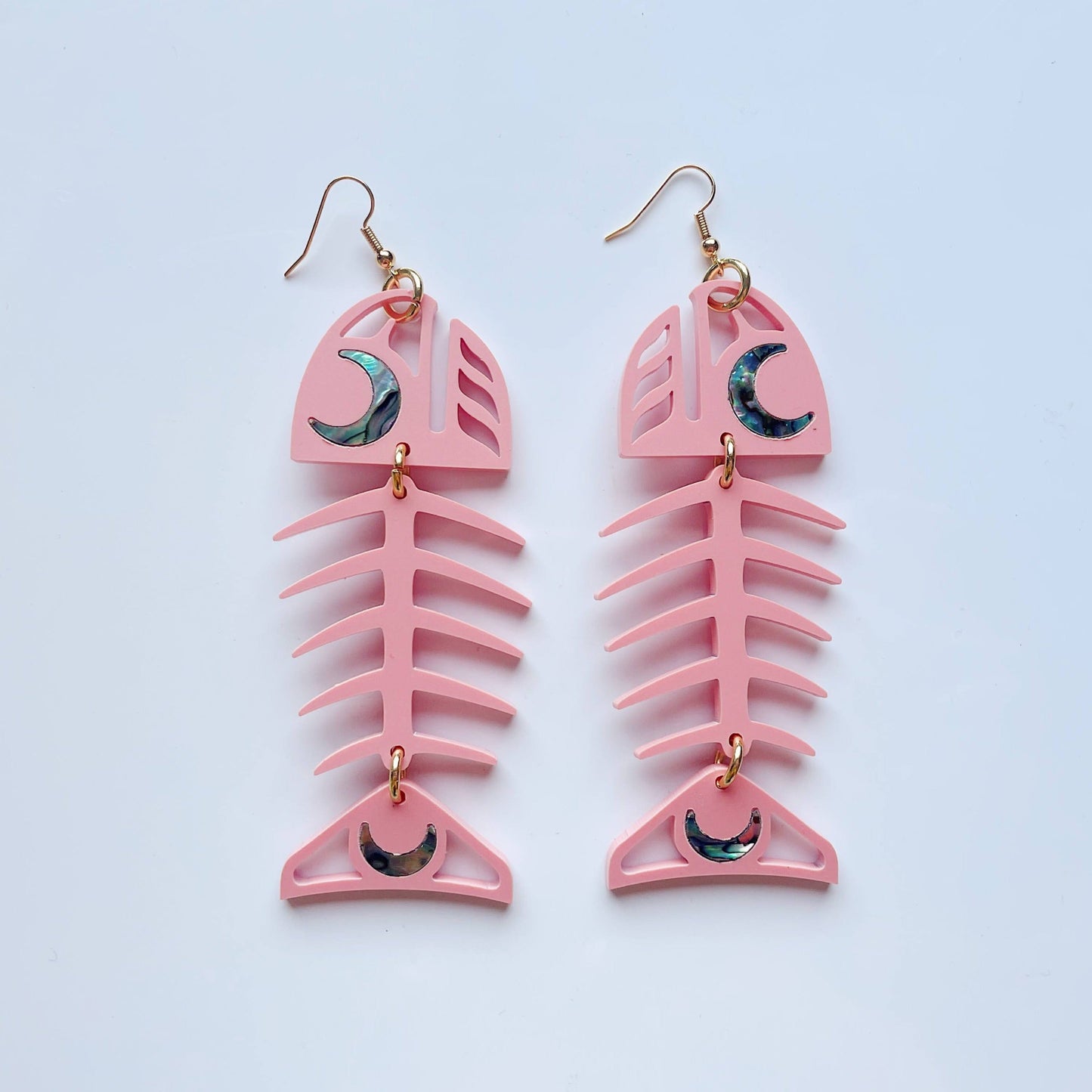 Matte Coral Medium Salmon Ghost Earrings